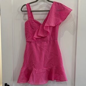 Elegant Pink One-Shoulder Dress